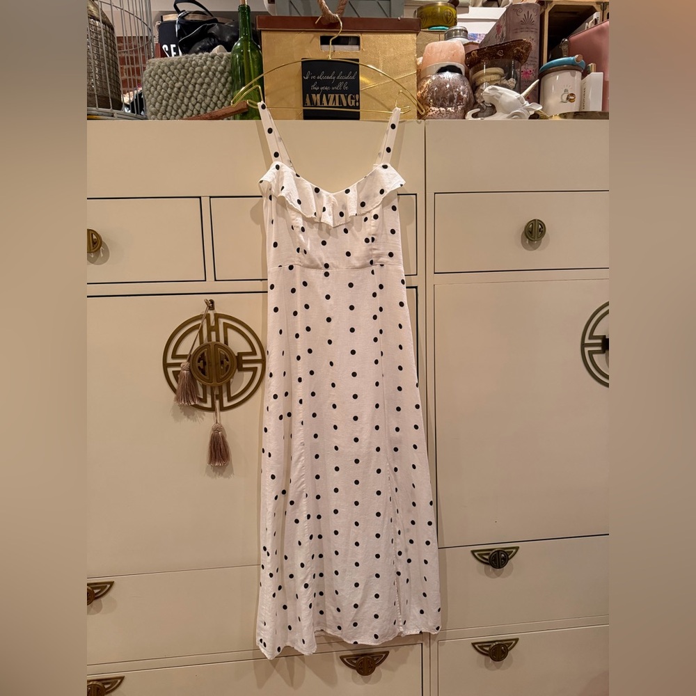 Old Navy Cream Dress with Black Dots